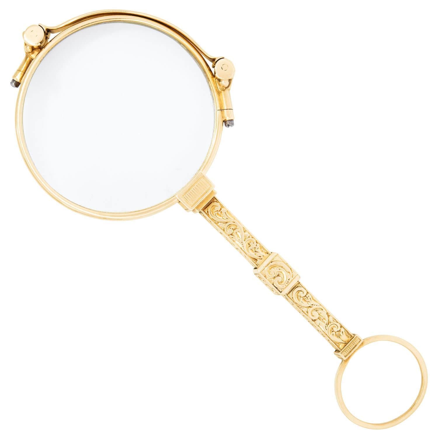 Victorian 14k Folding Eyeglasses Bon état - En vente à Narberth, PA
