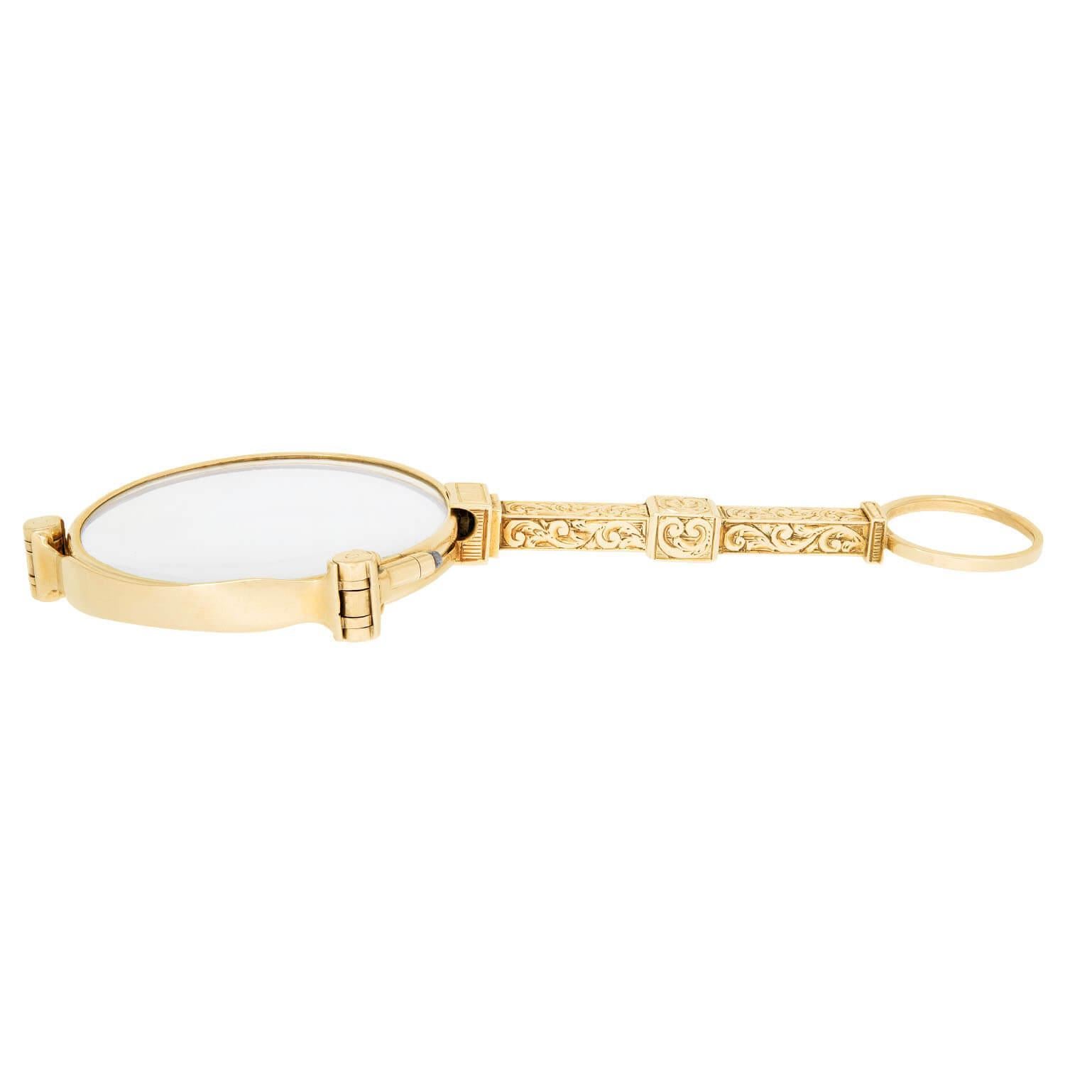 Victorian 14k Folding Eyeglasses Pour femmes en vente