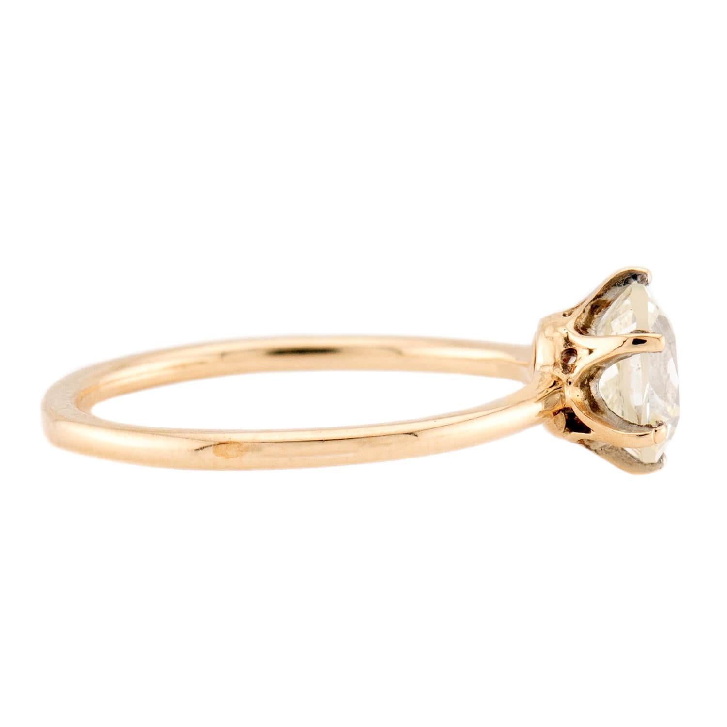 Vittoriano Anello di fidanzamento vittoriano con diamante GIA da 14 carati 1,02ct in vendita