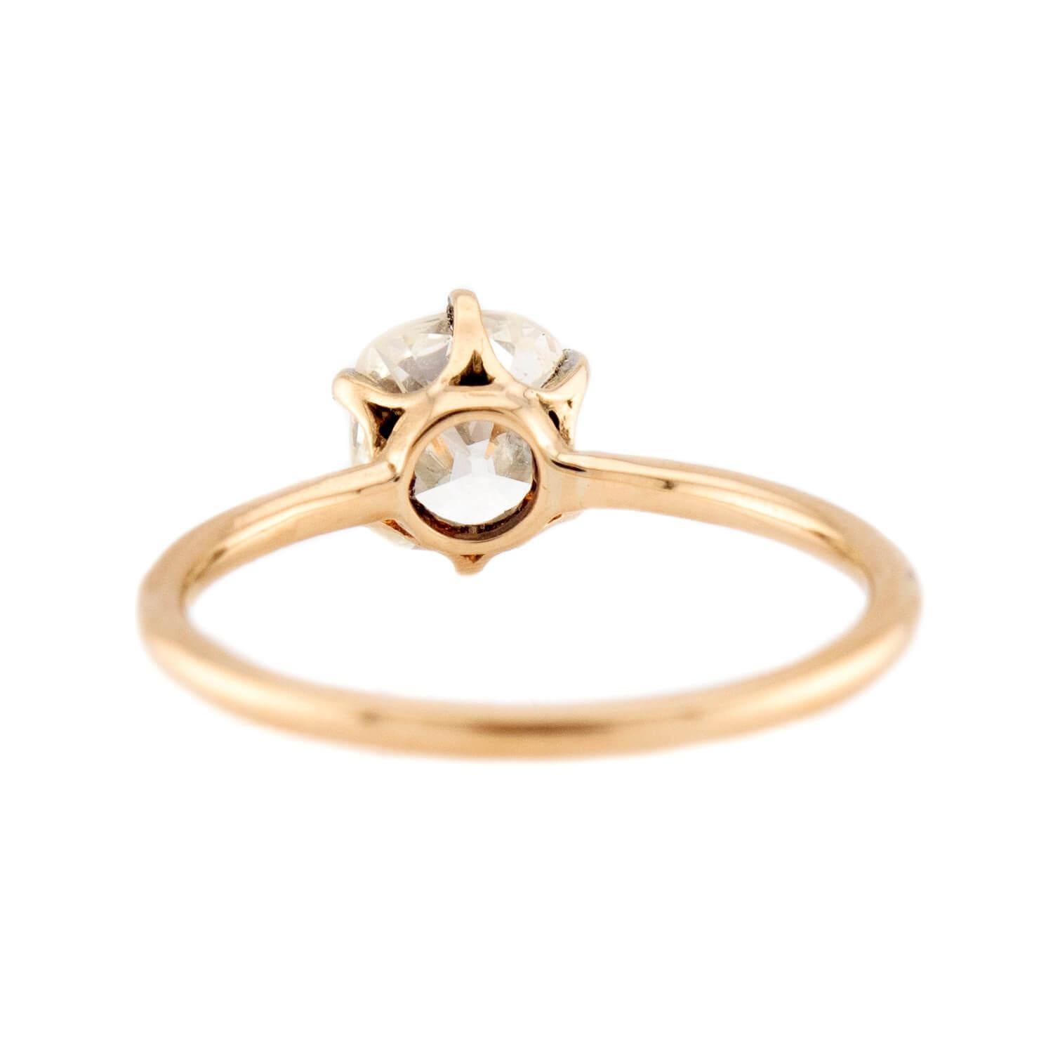 Anello di fidanzamento vittoriano con diamante GIA da 14 carati 1,02ct In condizioni buone in vendita a Narberth, PA