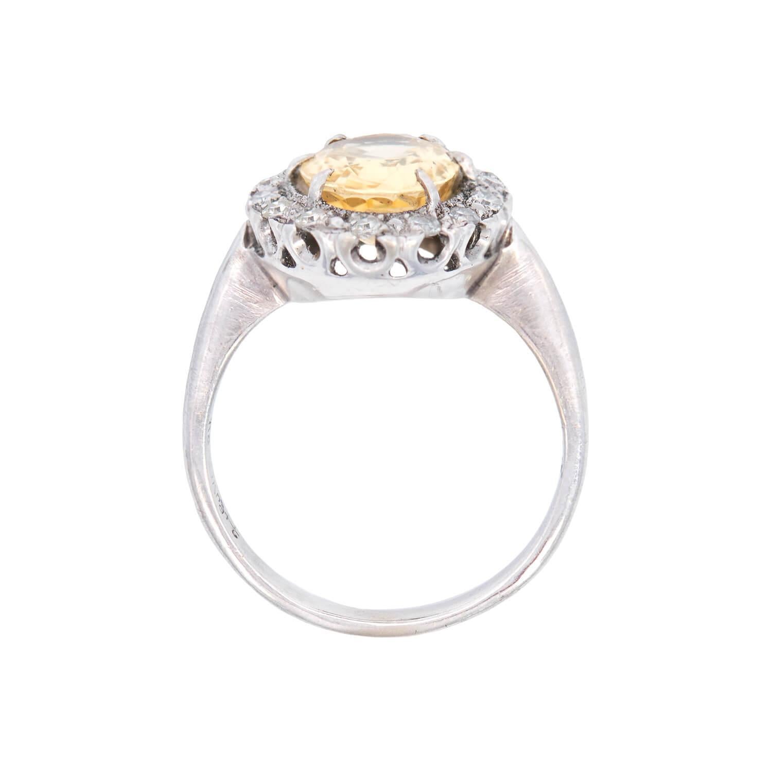 Viktorianischer 14k GIA Saphir und Diamant Halo Ring 3,96ct für Damen oder Herren im Angebot