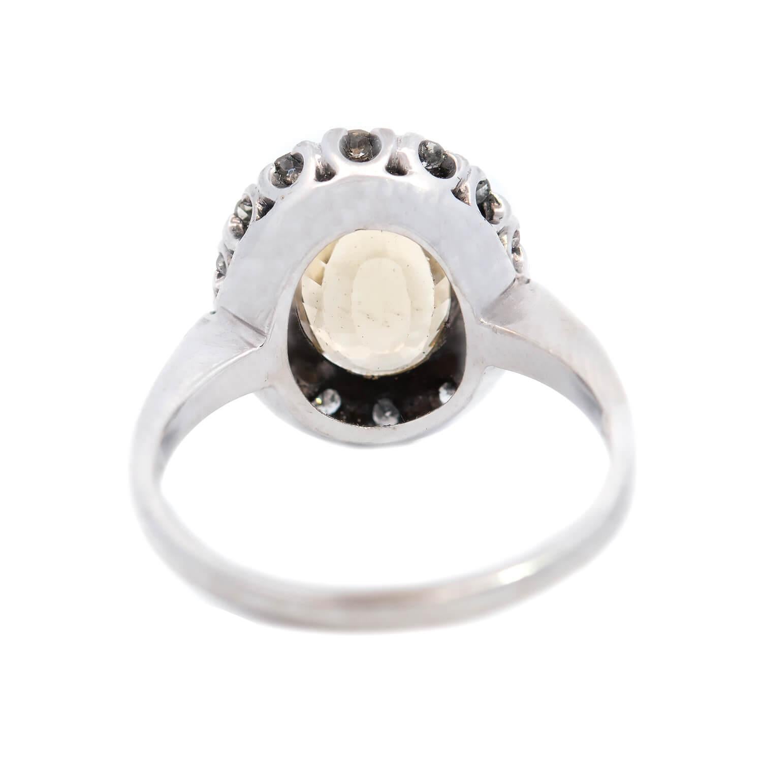 Viktorianischer 14k GIA Saphir und Diamant Halo Ring 3,96ct im Angebot 1