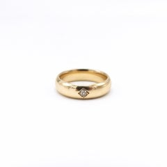 Victorian 14K Gold Band with Flush Set Diamond