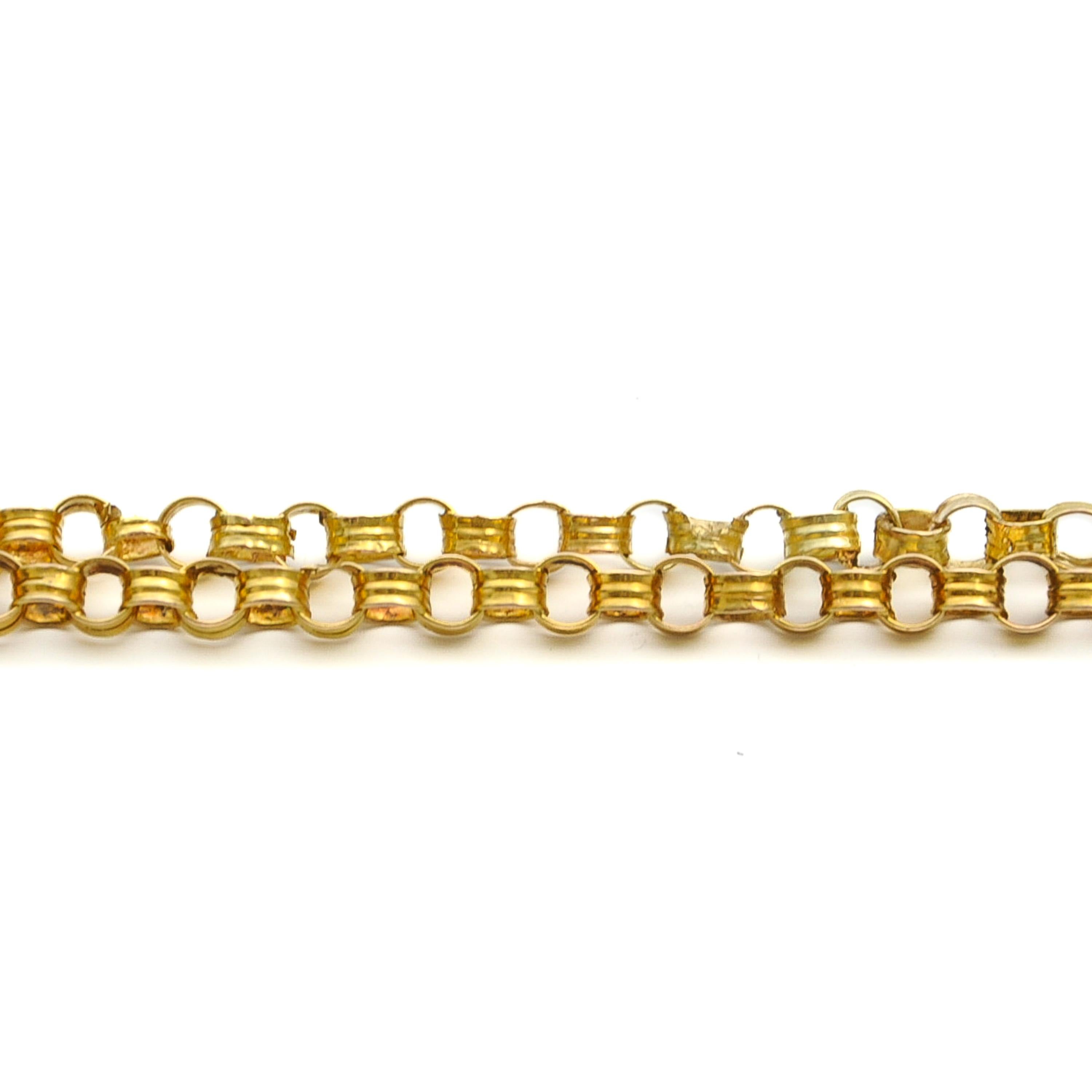 Antique Victorian 14K Gold Belcher Tassel Chain Necklace For Sale 2