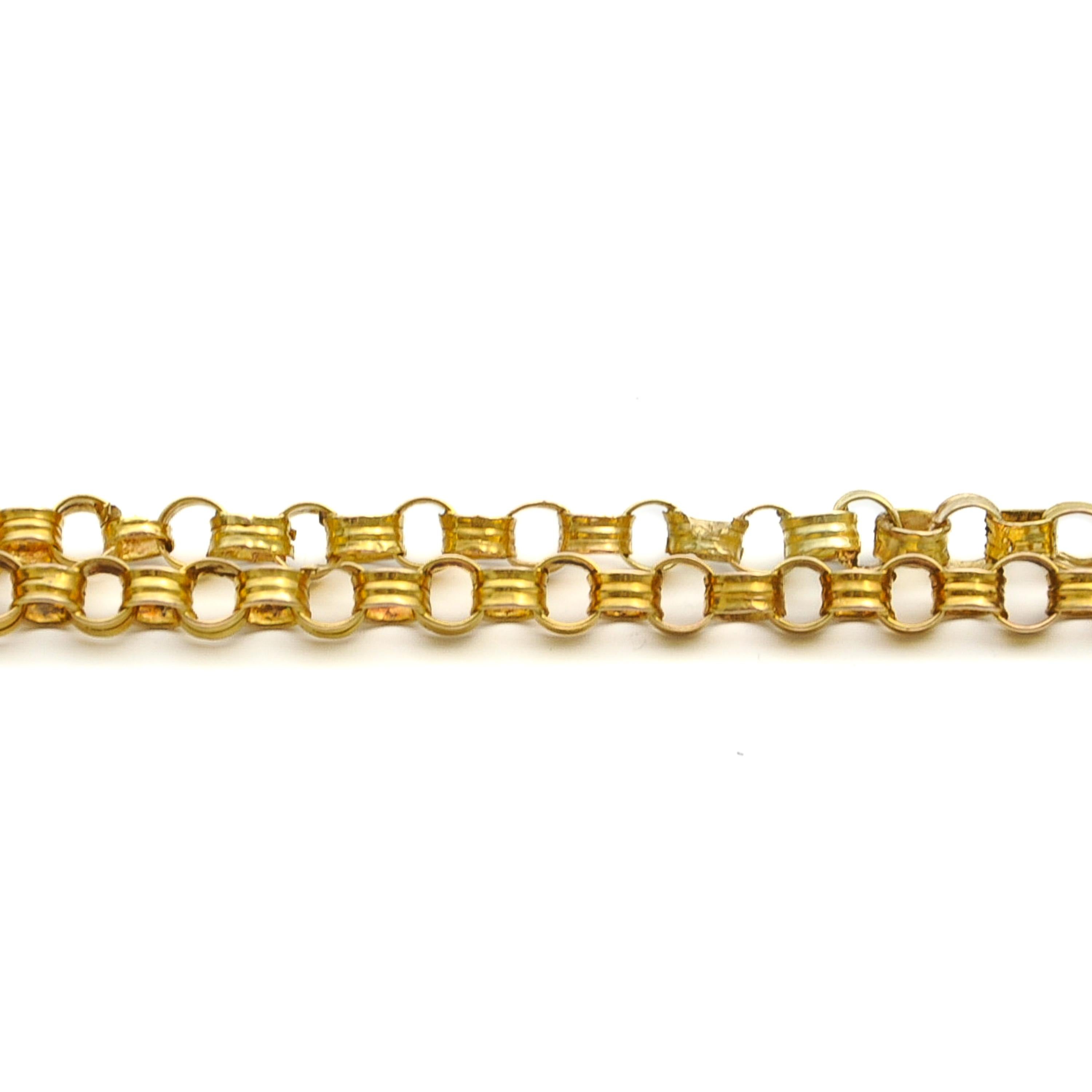 Antique Victorian 14K Gold Belcher Tassel Chain Necklace In Good Condition For Sale In Rotterdam, NL