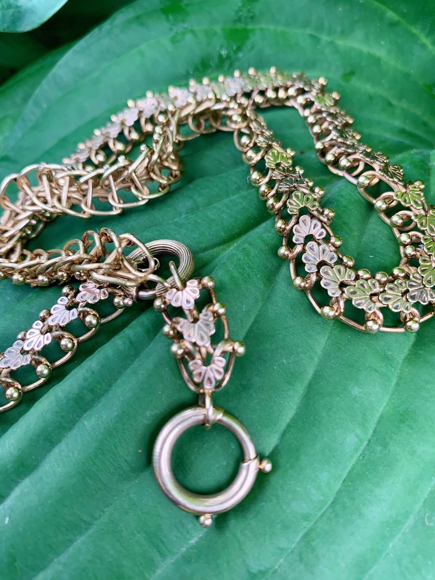 Victorian 14 Karat Gold Chain In Excellent Condition For Sale In St. Louis Park, MN