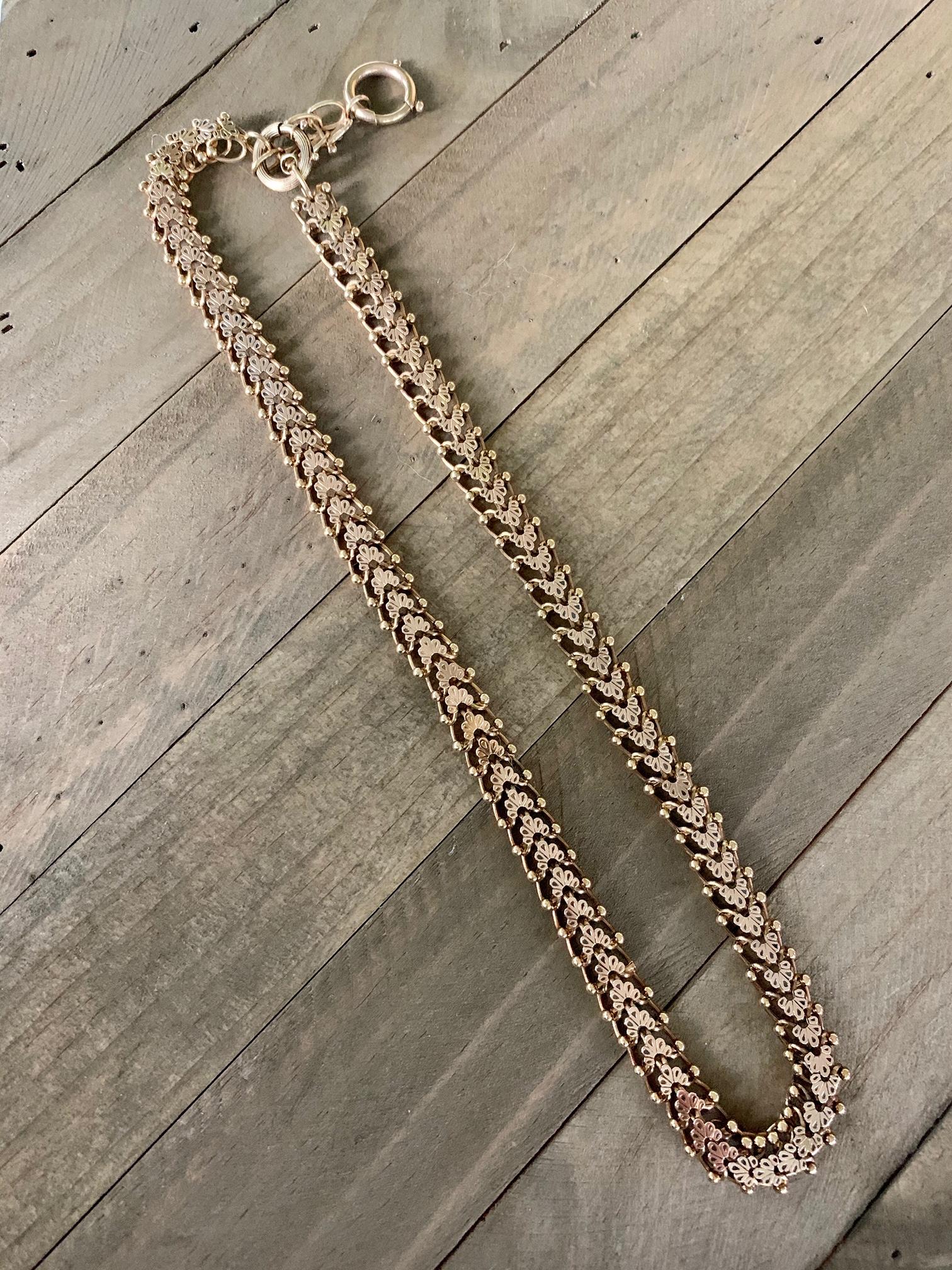Victorian 14 Karat Gold Chain For Sale 2