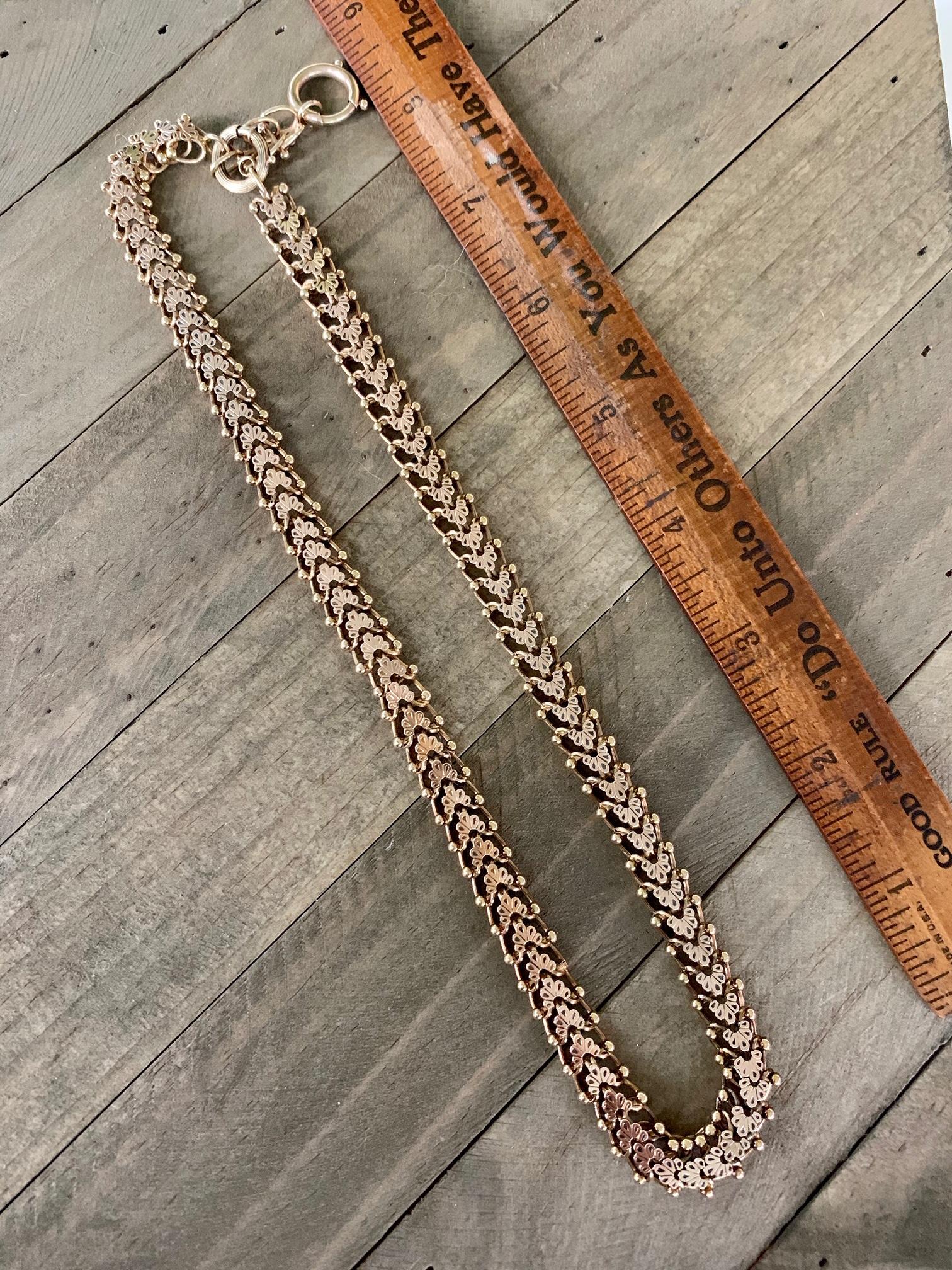 Victorian 14 Karat Gold Chain For Sale 4