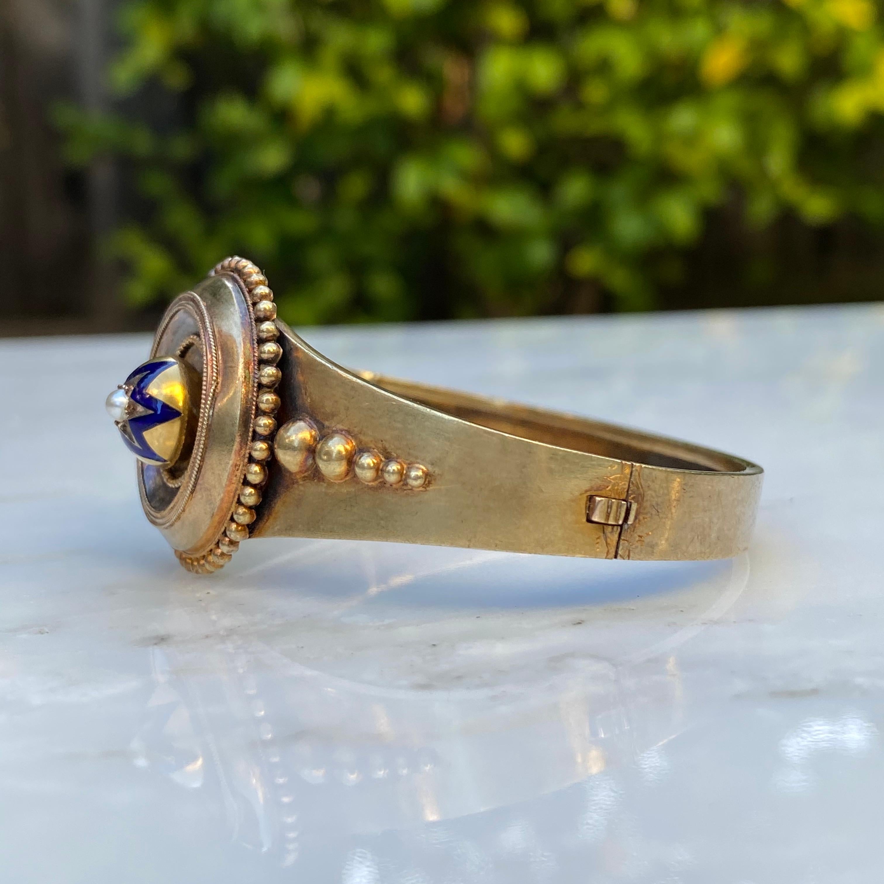 De las mujeres Pulsera victoriana de oro de 14 quilates con estrella esmaltada en venta