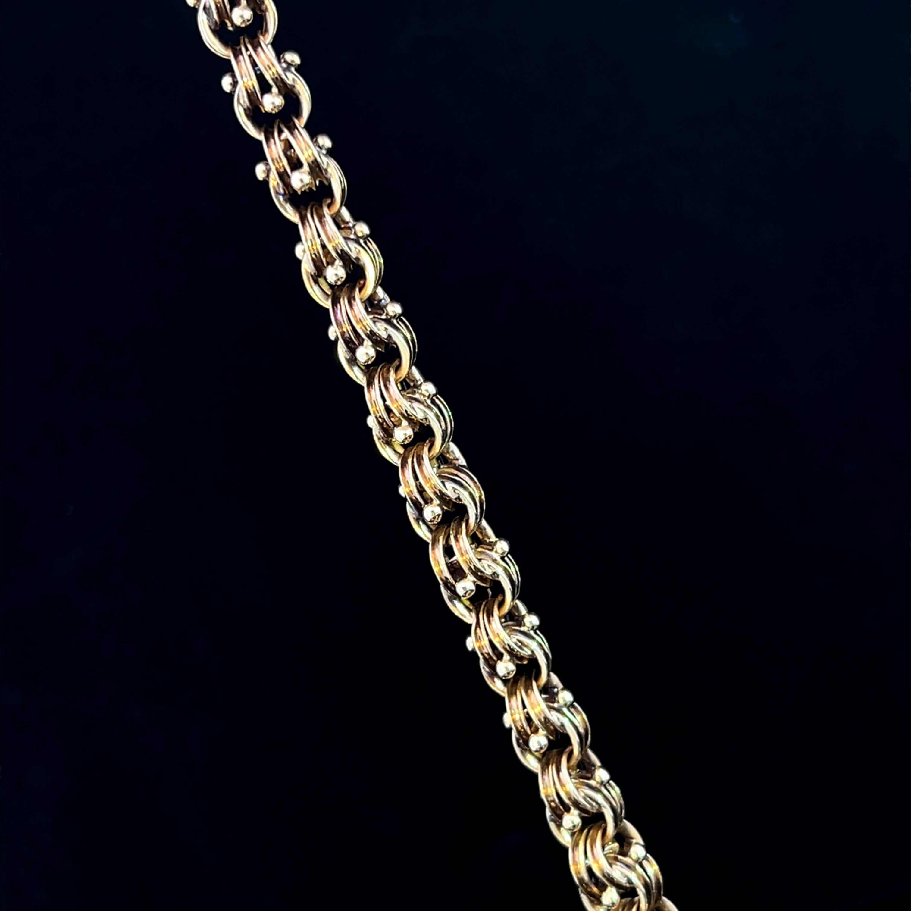 Chaîne victorienne en or 14 carats à maillons fantaisie 59 cm, c. 1890 Bon état - En vente à ADELAIDE, SA