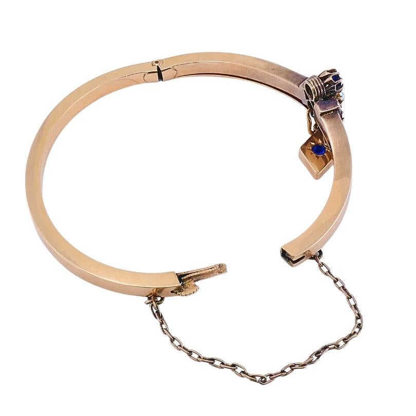 Pulsera victoriana de oro de 14k con piedras preciosas en venta 1