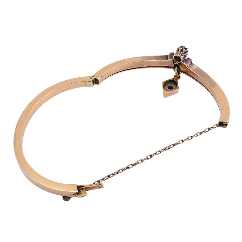 Pulsera victoriana de oro de 14k con piedras preciosas en venta 2