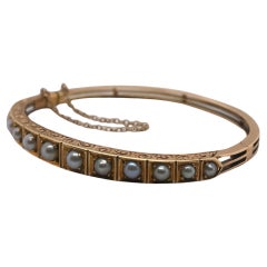 Bracciale vittoriano con perle in oro 14K 1885