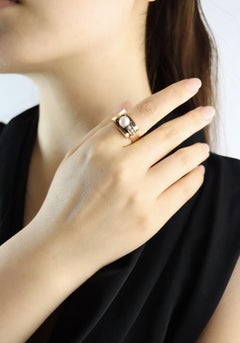 Victorian 14K Gold Pearl Belt Buckle Ring