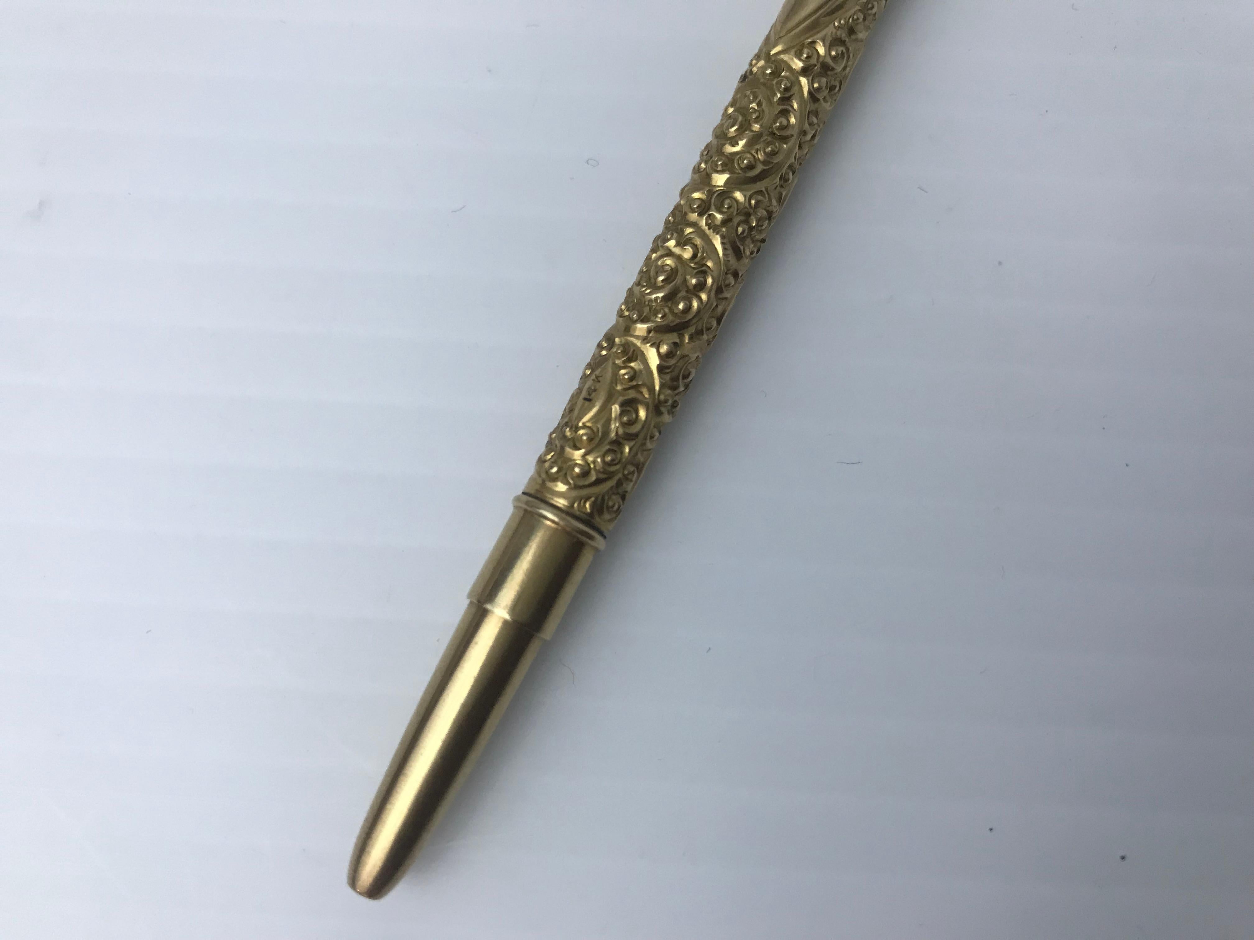 Der viktorianische 14k Goldstift im Angebot 1