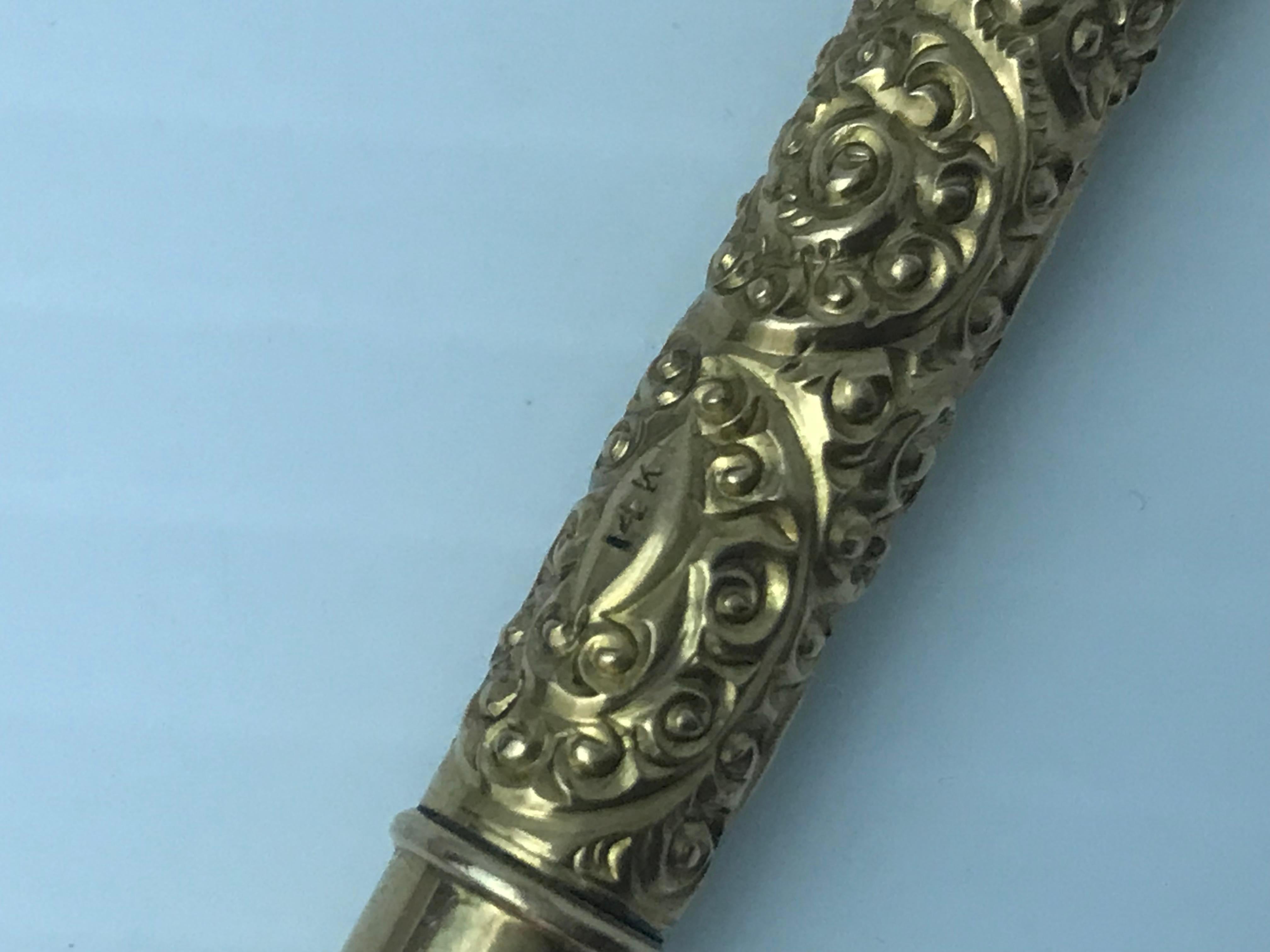 Der viktorianische 14k Goldstift im Angebot 2