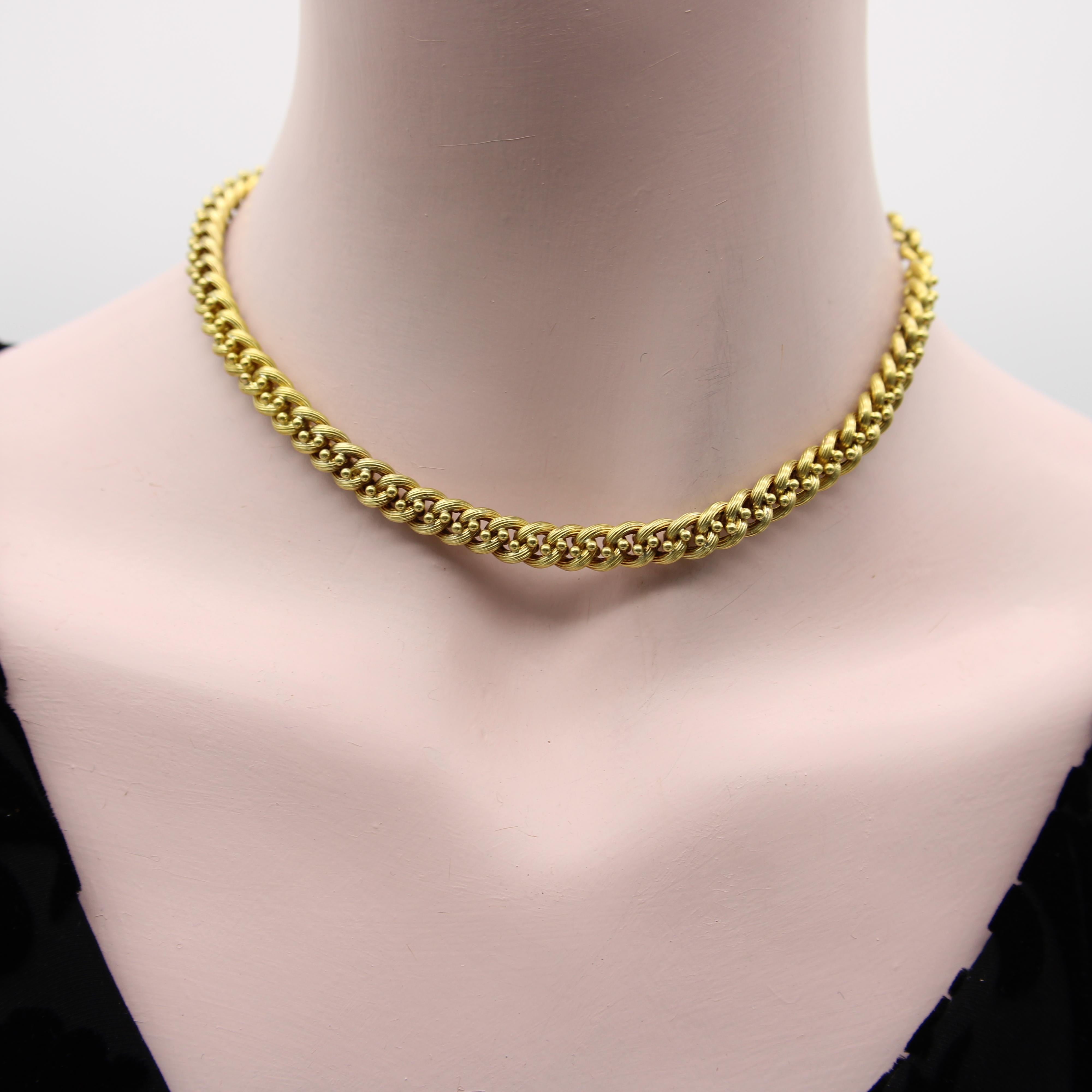 Victorian 14K Gold Pocket Watch Chain Necklace with T-Bar For Sale 3