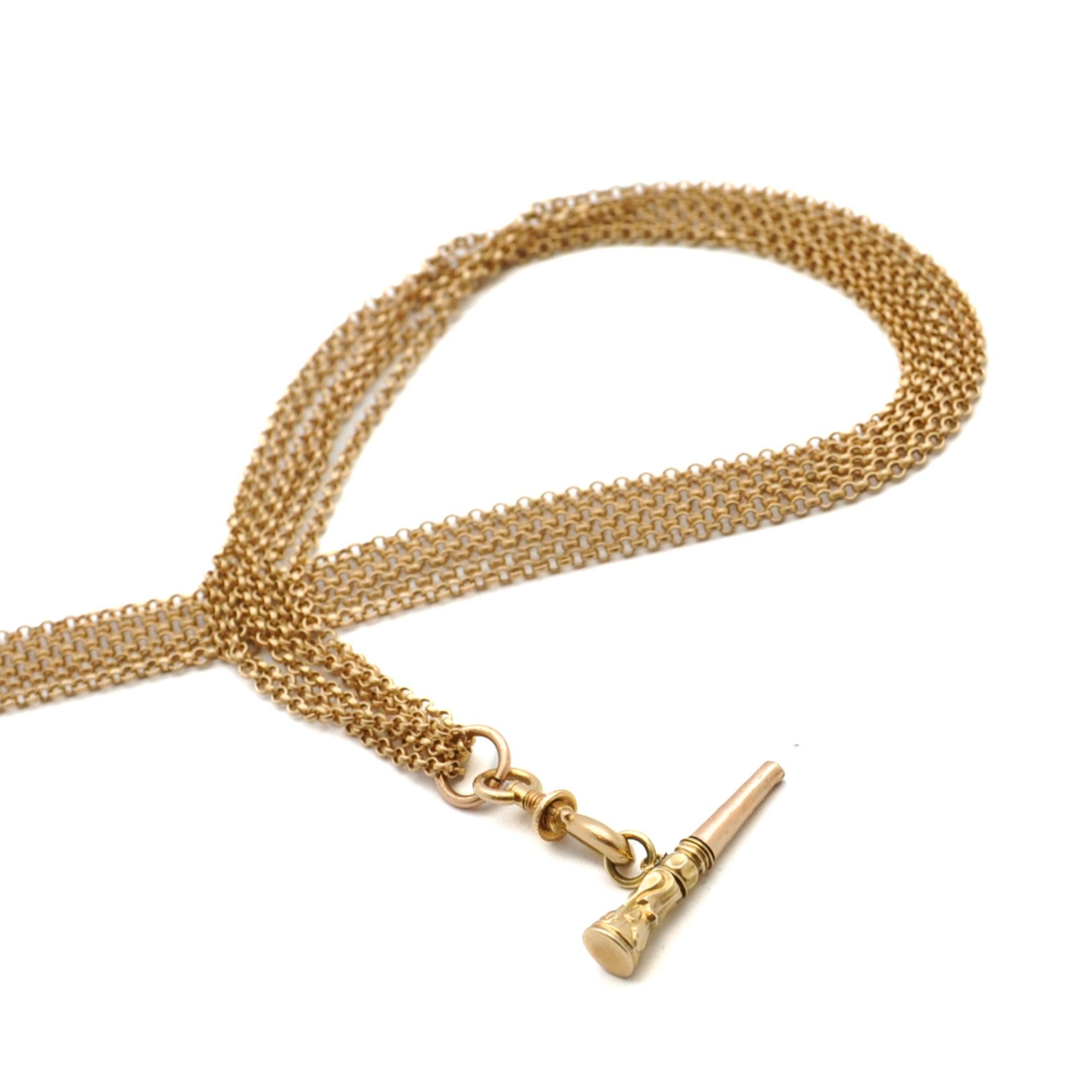 Antique Victorian 14K Gold Pocket Watch Key Belcher Rolo Chain For Sale 1