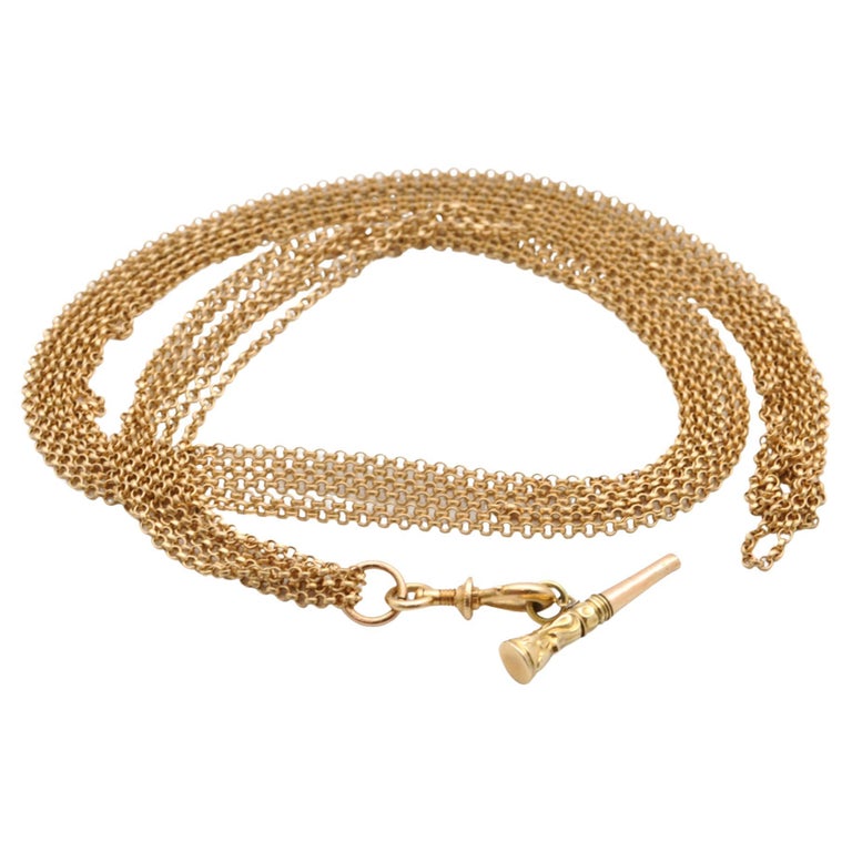 Antike viktorianische 14K Gold Taschenuhr Schlüsselanhänger Rolo