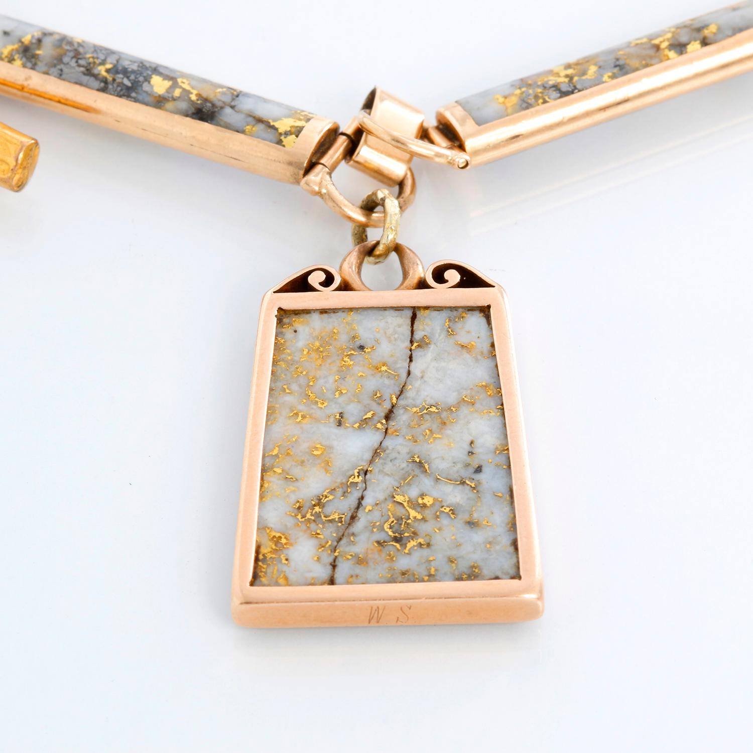 Victorian 14K Gold & Quartz Pocket Watch Chain In Excellent Condition In Dallas, TX