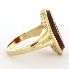 VICTORIAN 14k gold ring set with carnelian – 5.4 grams