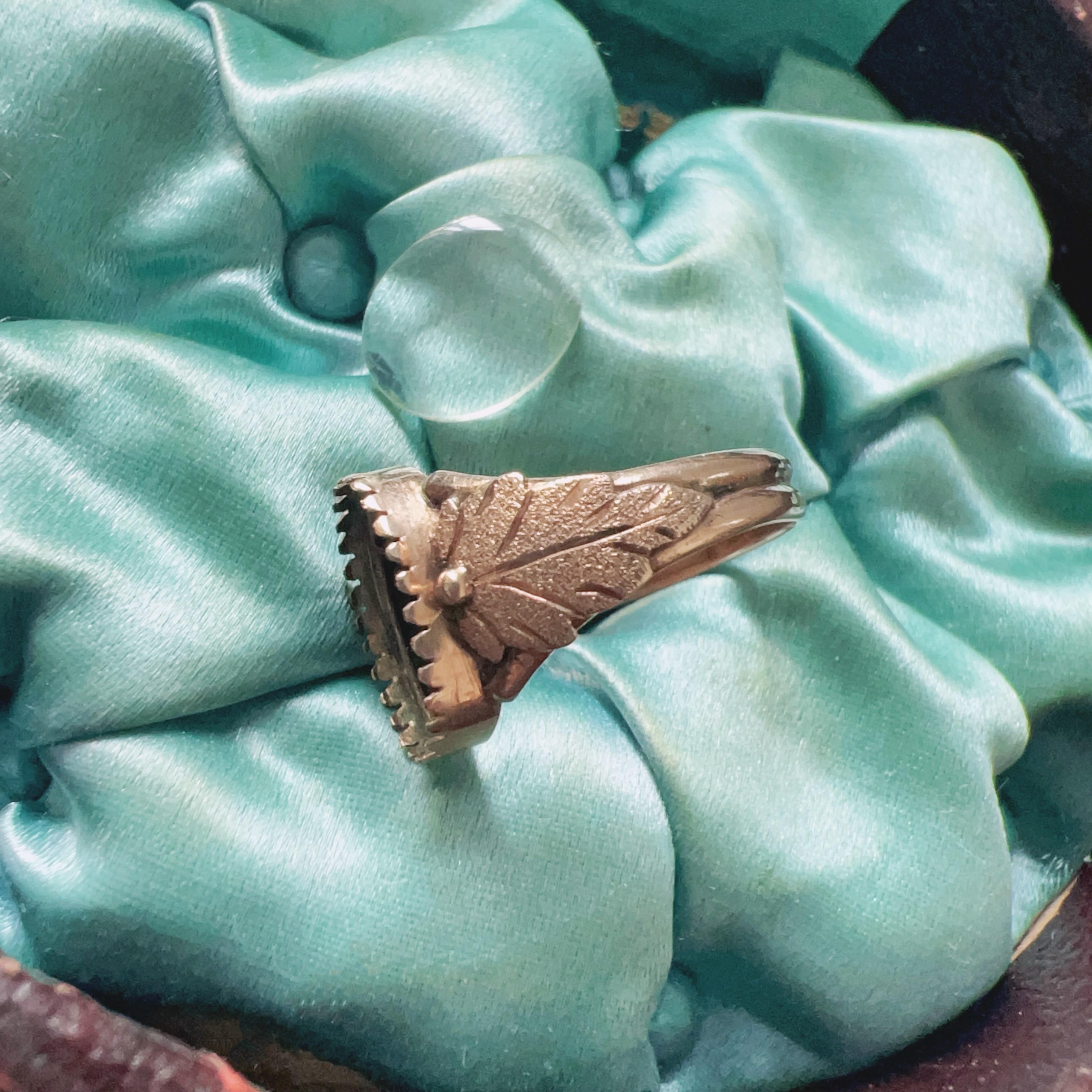 Bague florale victorienne boîte secrète en or 14 carats, bague médaillon ancienne  3