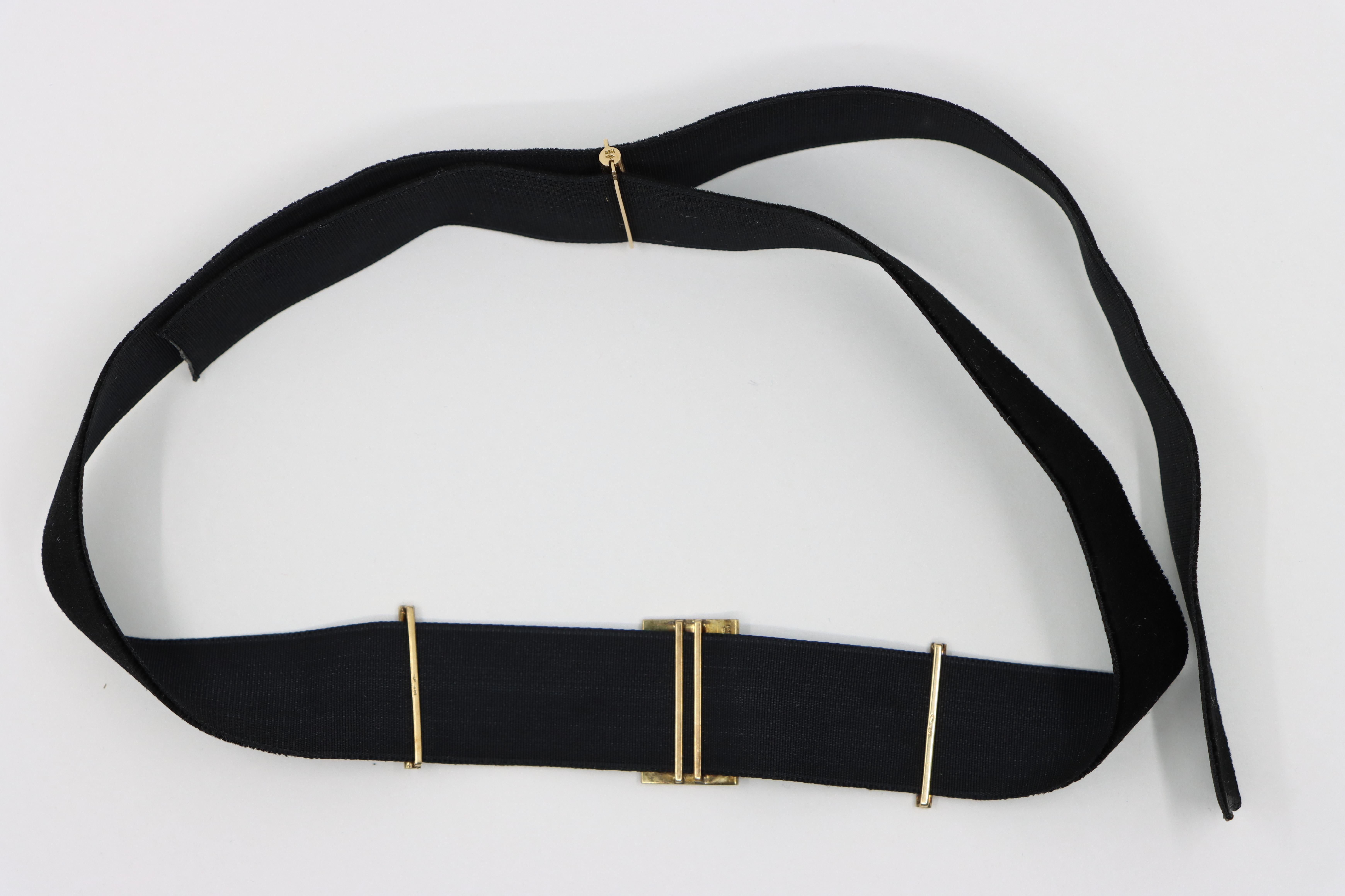 Victorian 14K Gold Seed Pearl Buckles Black Velvet Choker 2