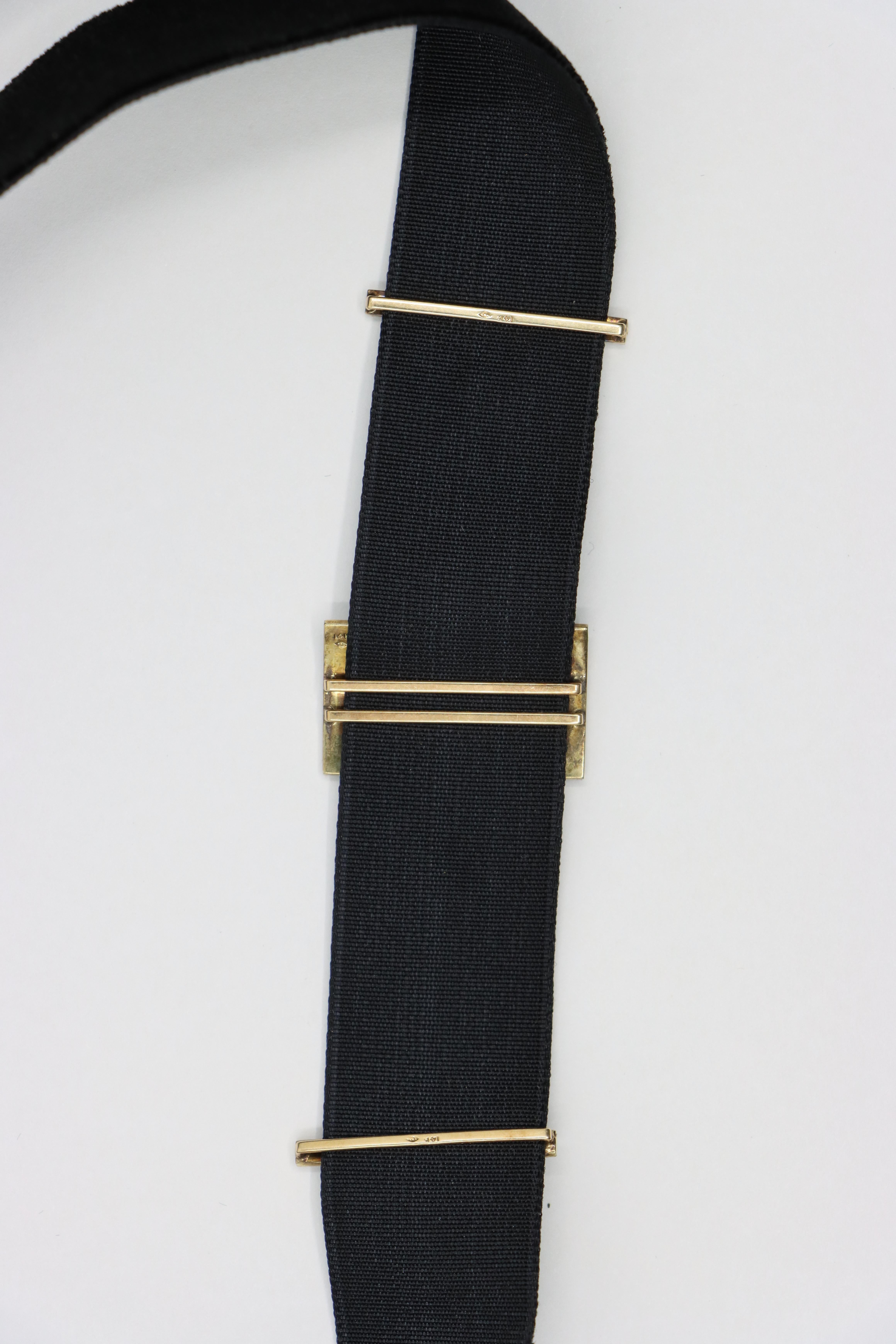 Victorian 14K Gold Seed Pearl Buckles Black Velvet Choker 3