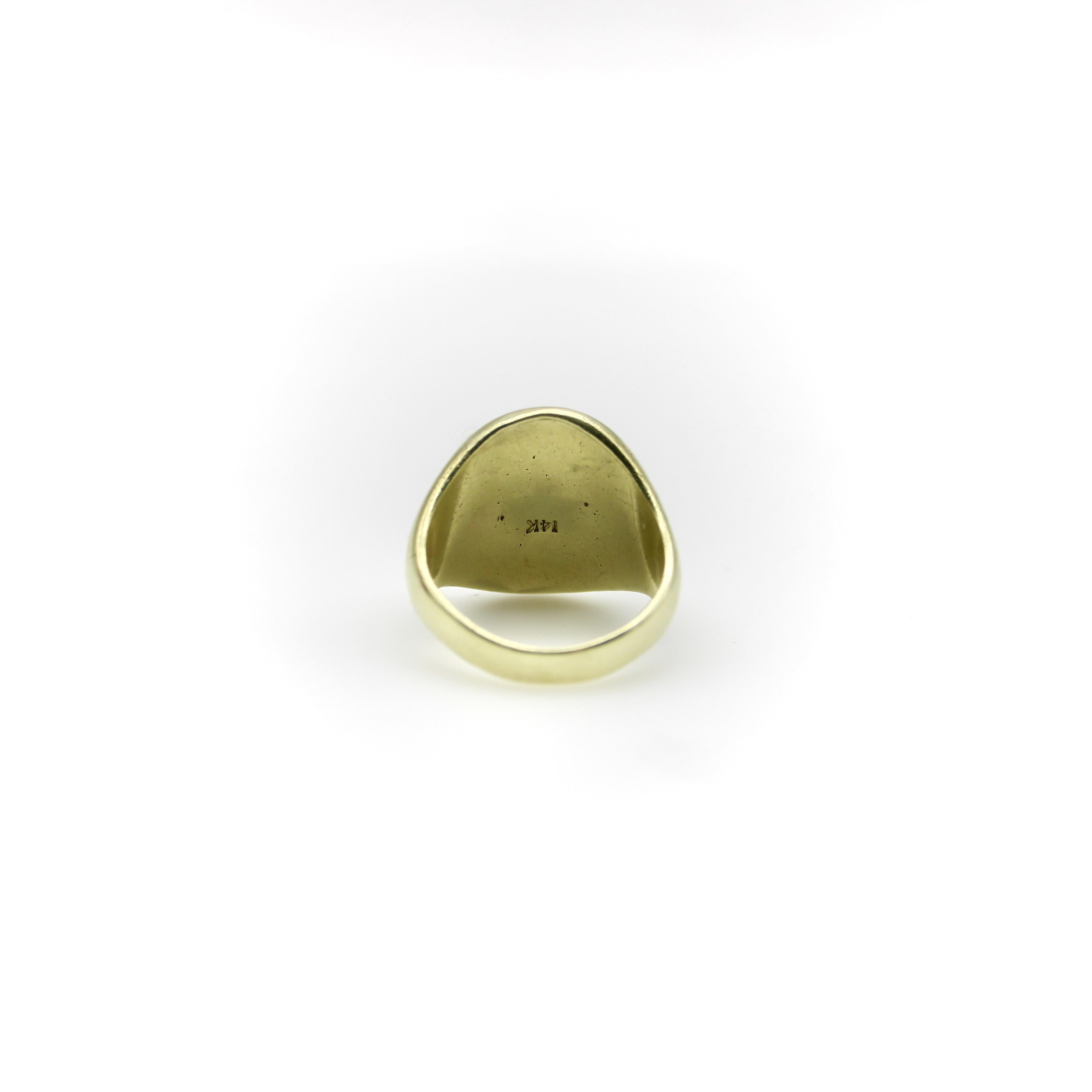 Victorian 14K Gold Signet Ring with “Spiritus Gladius” Motto For Sale 1