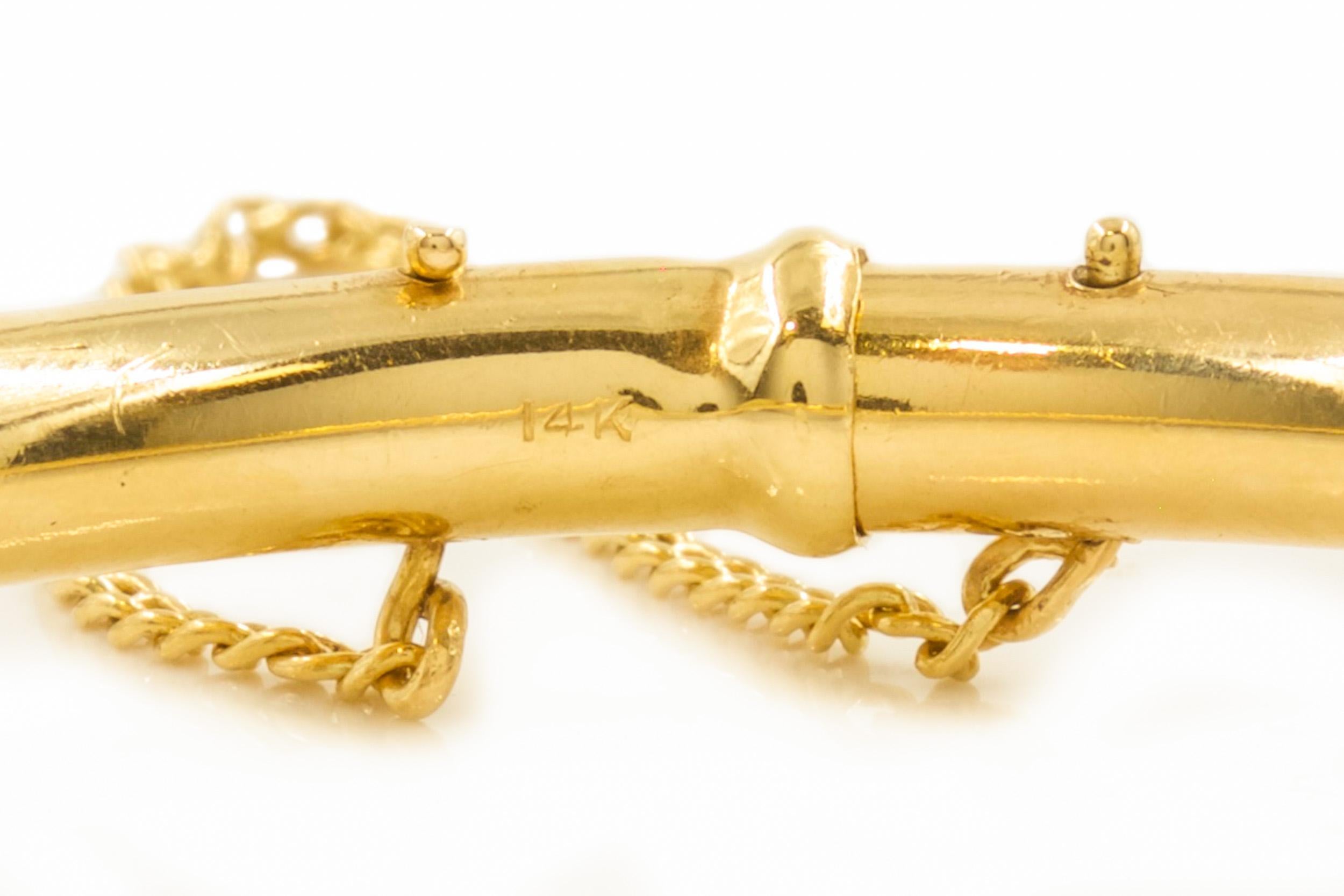 Victorian 14K Gold Tubular Polished Bangle Bracelet, 19th Century 2