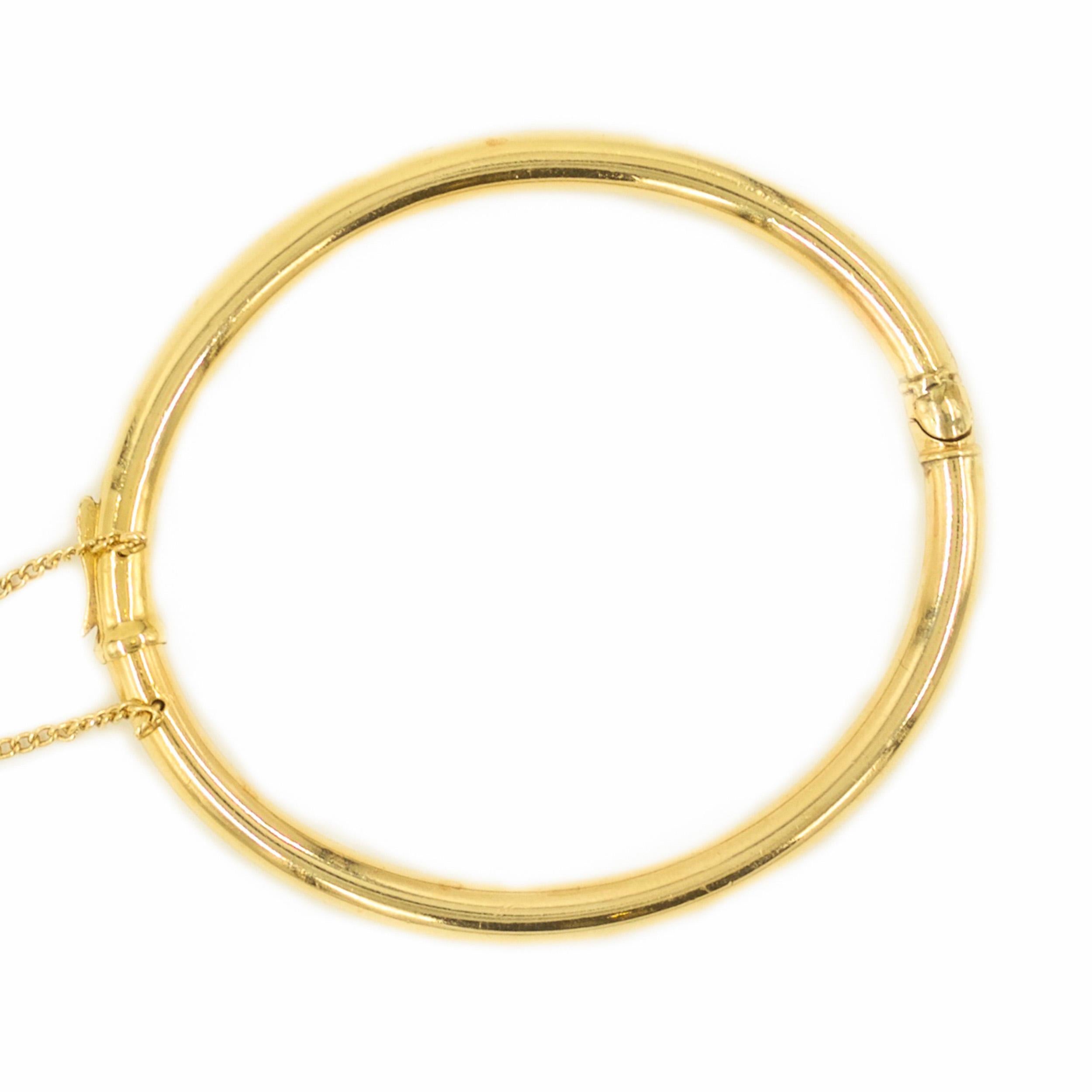 Victorian 14K Gold Tubular Polished Bangle Bracelet, 19th Century 3
