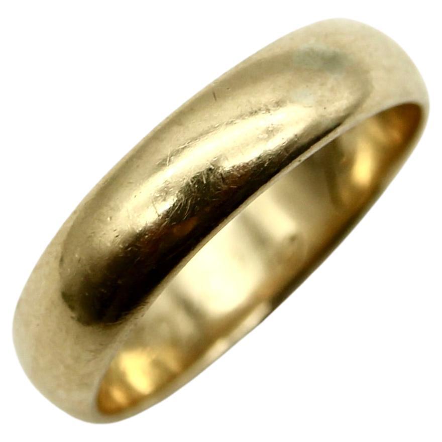 Victorian 14K Gold Wedding Band with Feb. 16 1889 Inscription  For Sale