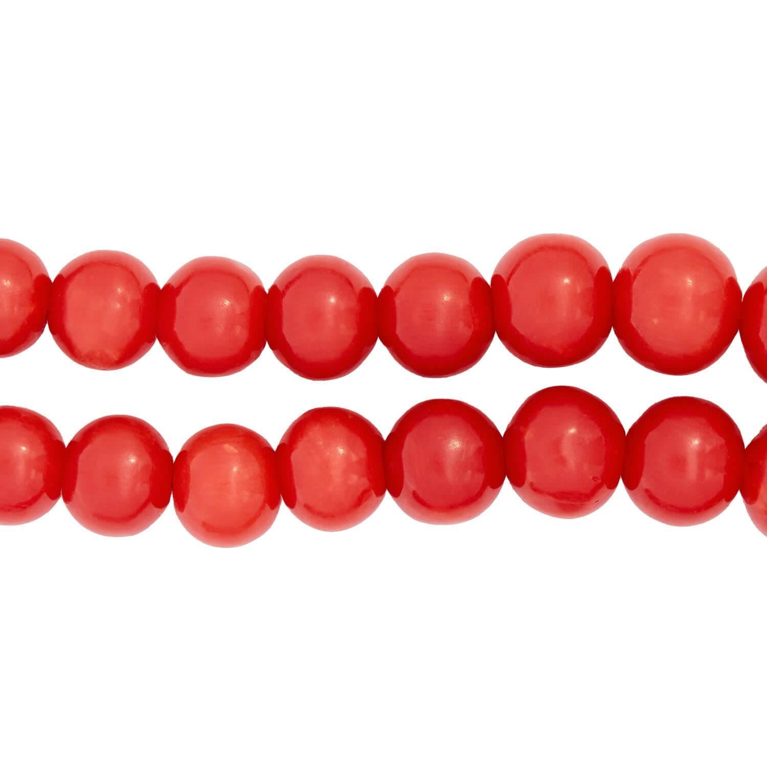 Victorian 14k Graduated Oxblood Coral Bead Necklace In Good Condition For Sale In Narberth, PA
