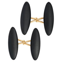 Victorian 14k Jet Cufflinks