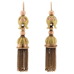 Victorian 14k Mixed Metals Tassel Earrings