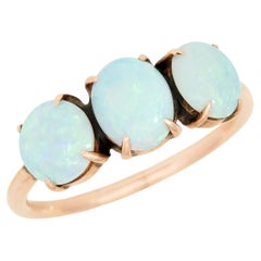 Victorian 14k Opal Three Stone Ring