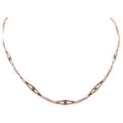 Victorian 14K Rose Gold Fancy Link Necklace