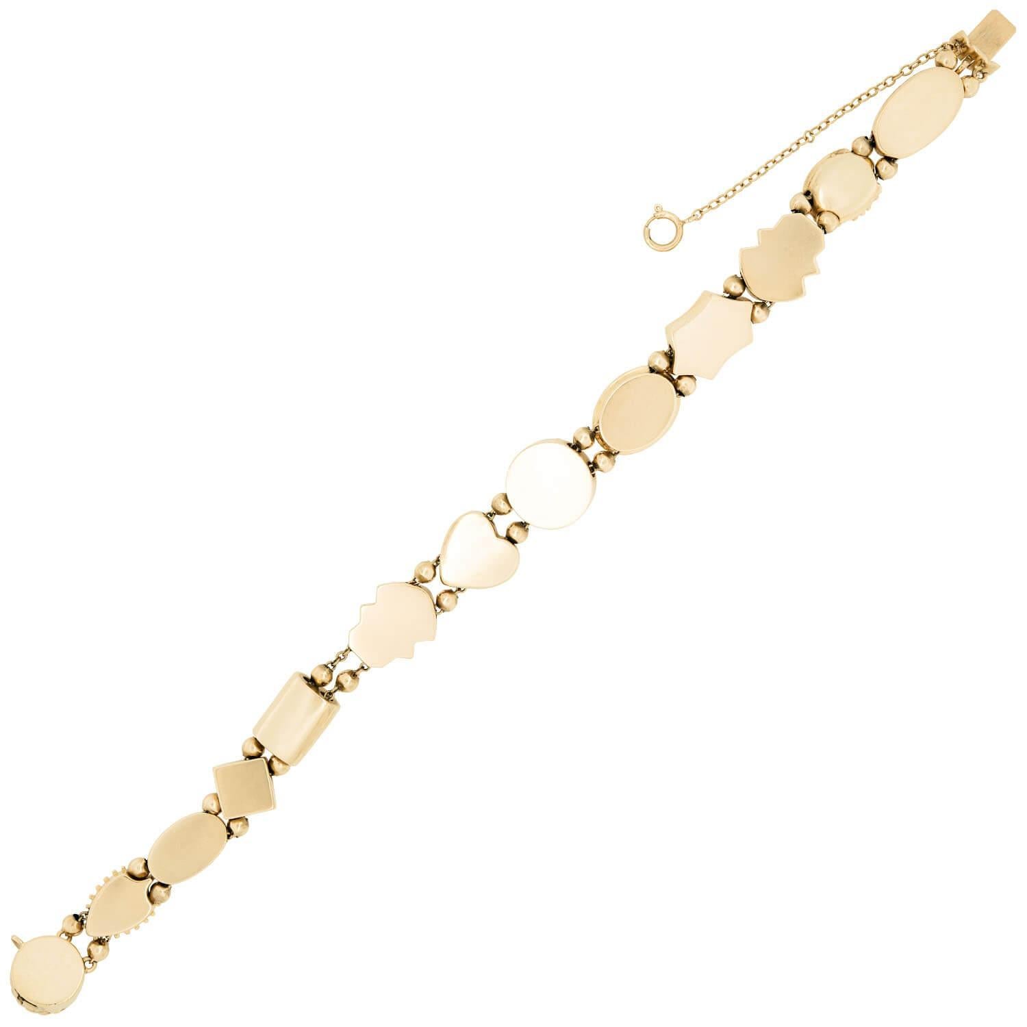 Taille ovale Bracelet Victorien 14k Slide en vente