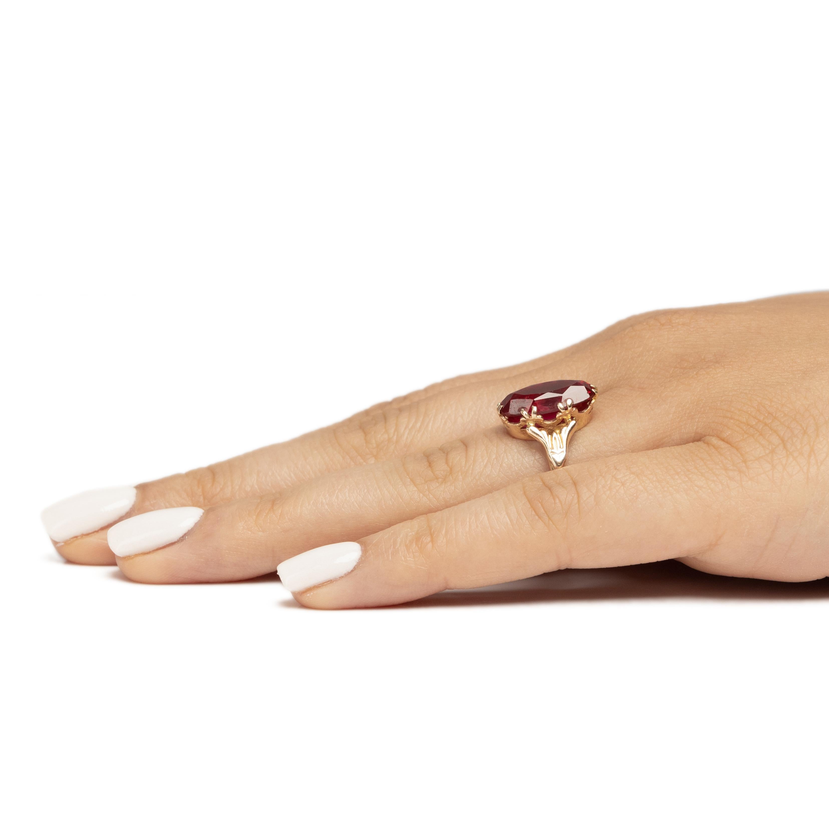 Victorian 14k Soviet Russia Hallmarked Red Glass Antique Fashion Ring ...