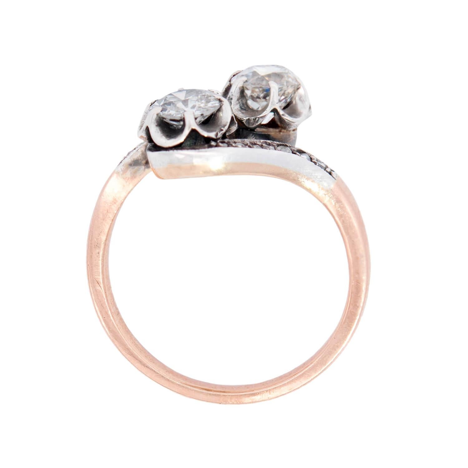 Taglio vecchia miniera Victorian 14k/Sterling Silver Diamond 