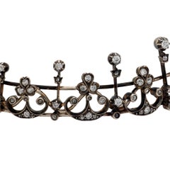 Victorian 14k/Sterling Silver Diamond Tiara