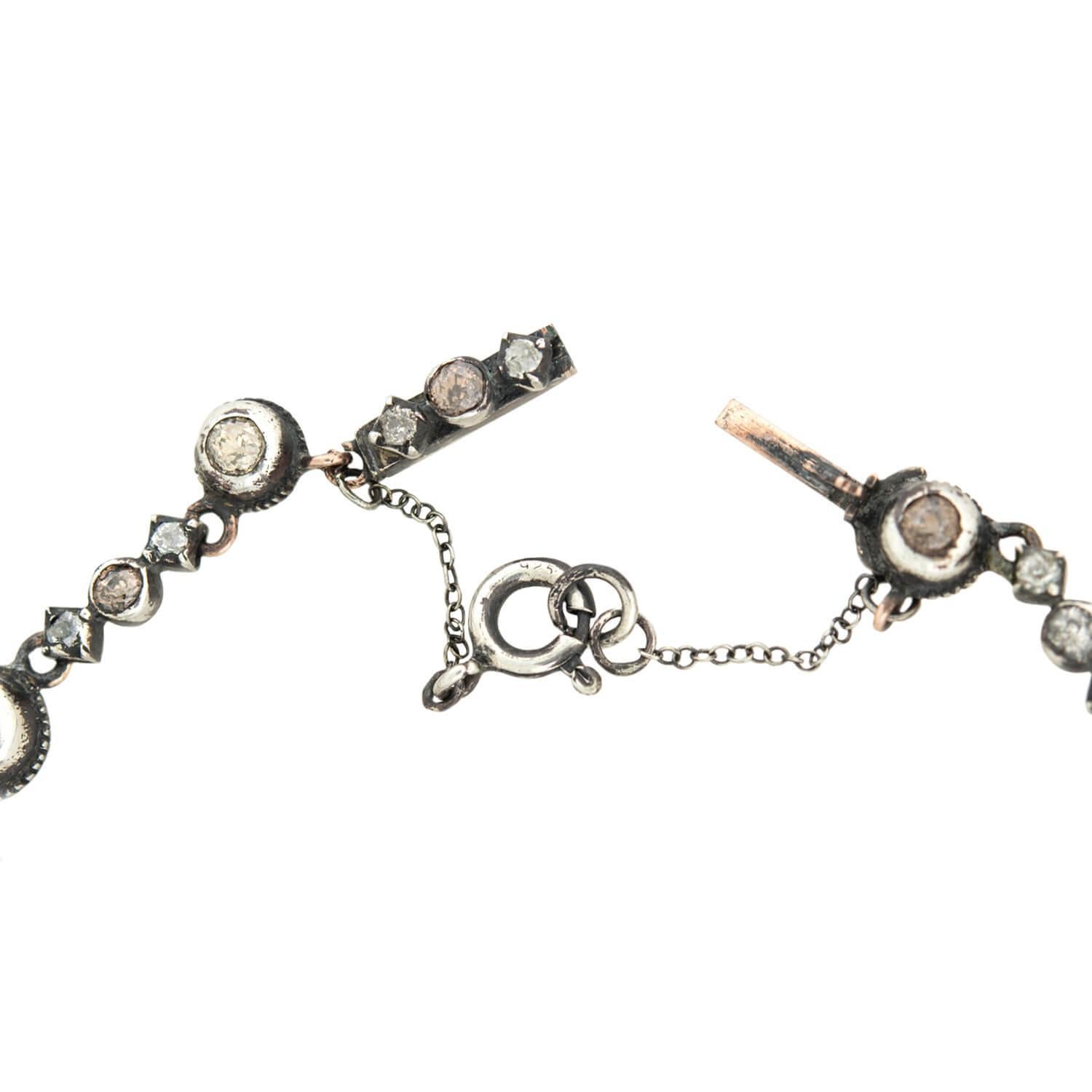 Vittoriano Collana Vittoriana Riviera con diamanti multicolore in argento 14k/sterling in vendita