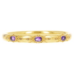 Victorian 14K Yellow Gold 2 Carat Amethyst Bangle