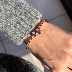 Victorian 14K Yellow Gold 2.5 Carat Old European Cut Diamond Sapphire Bangle