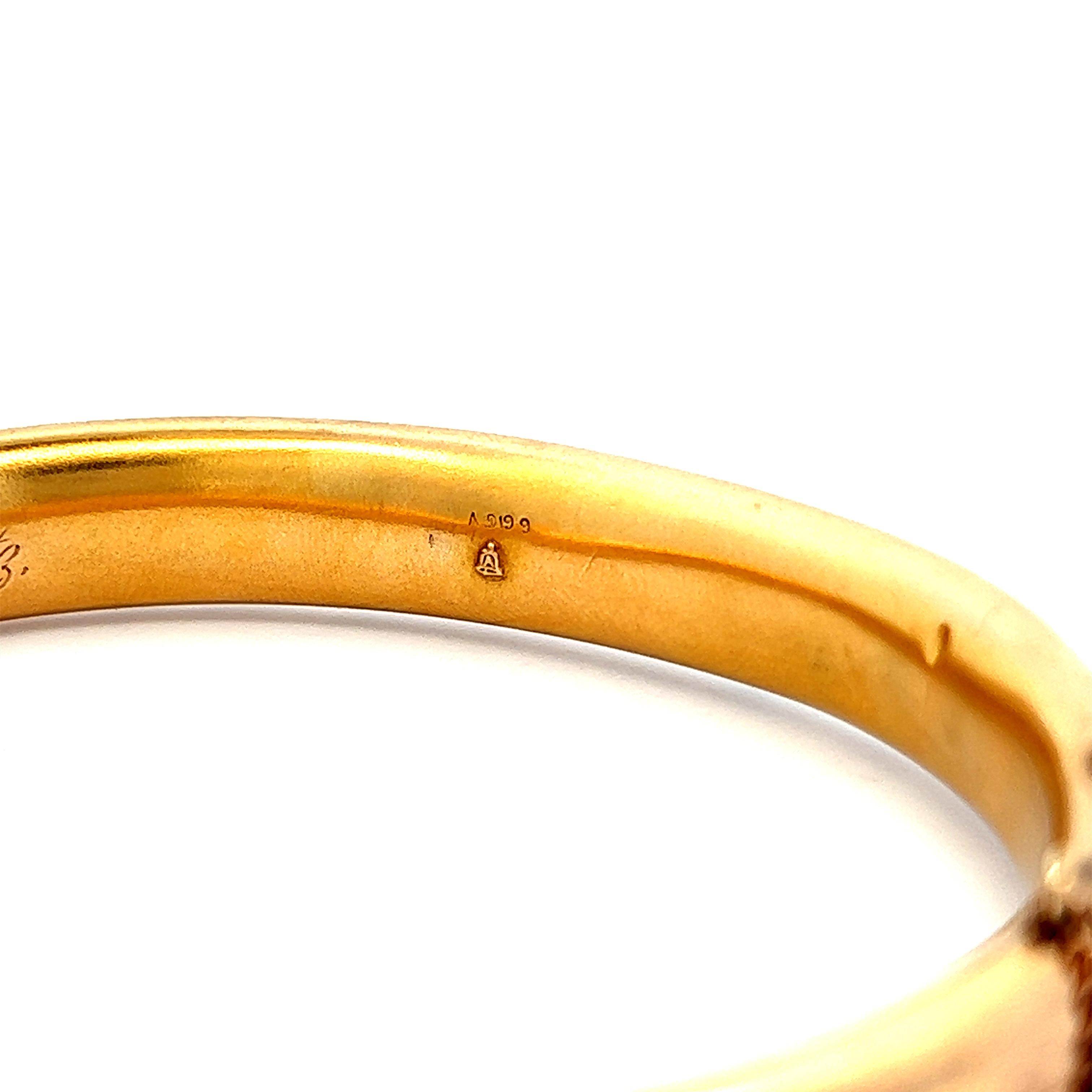 Victorian 14K yellow Gold and Diamond Bangle  For Sale 4