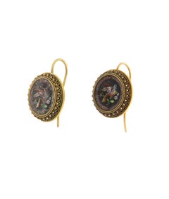 Victorian 14K Yellow Gold Enamel Drop Earring