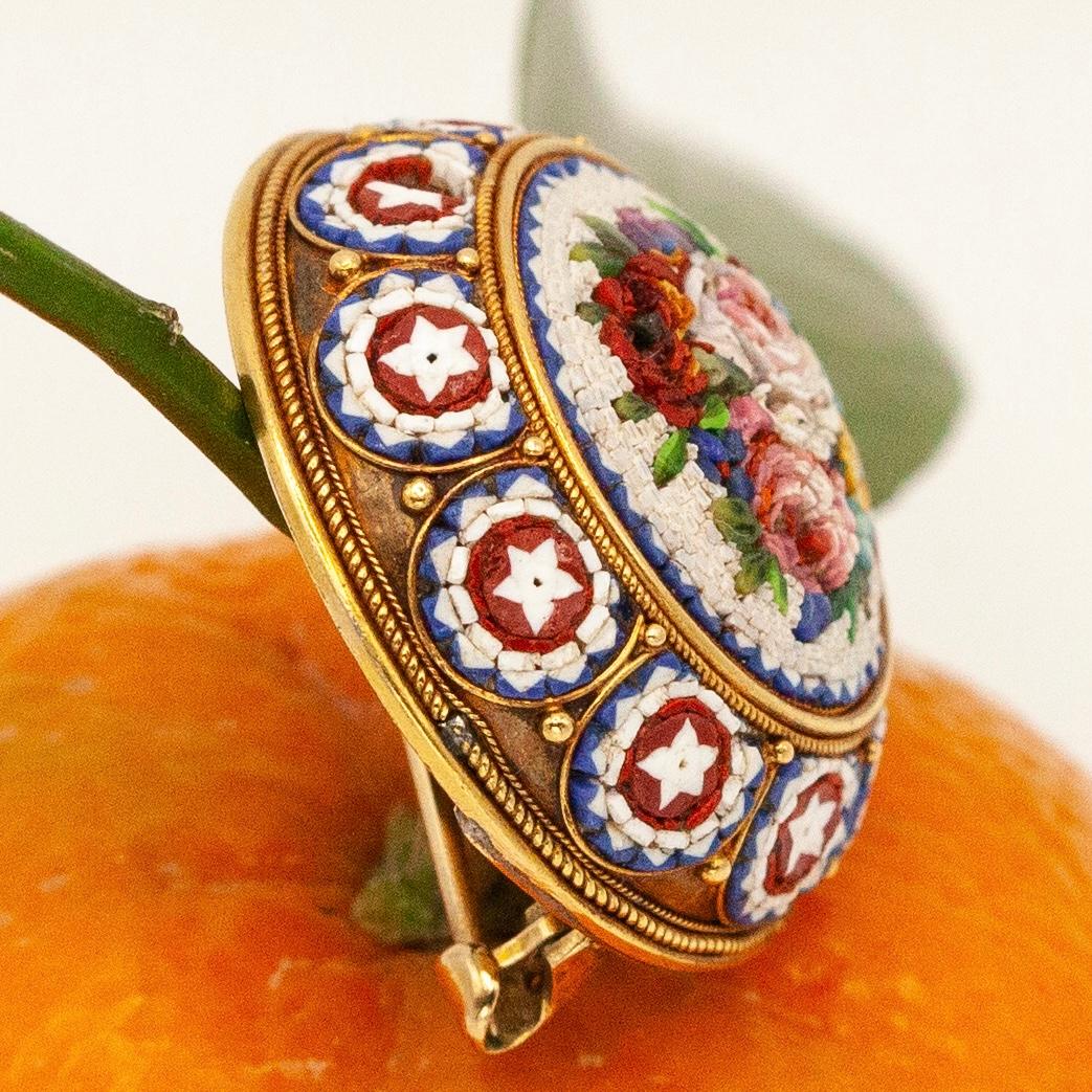 Viktorianische florale Mikro-Mosaik-Pin im Angebot 6