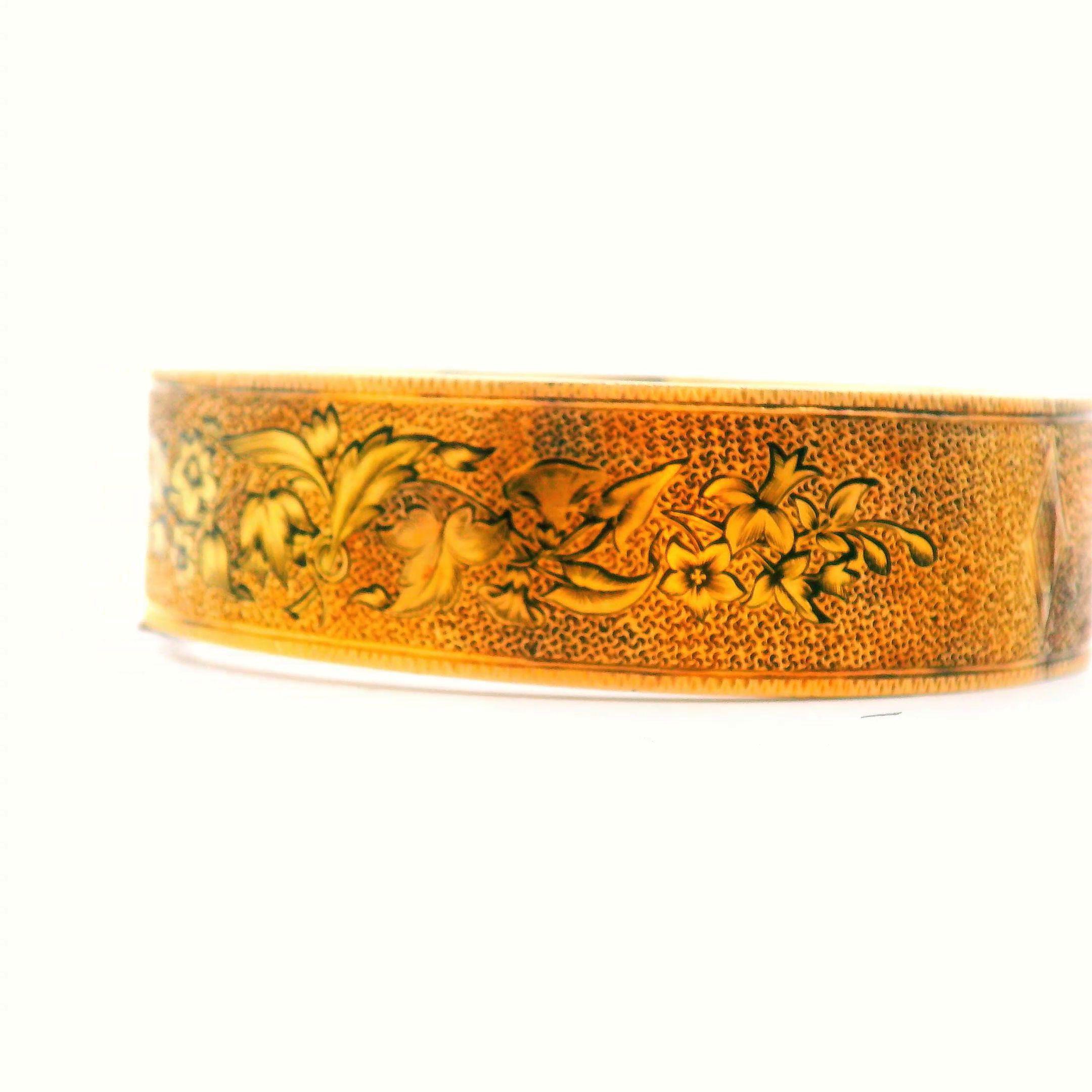 Victorian 14K yellow Gold Hinged Bangle ca 1880 In Good Condition For Sale In Lexington, KY
