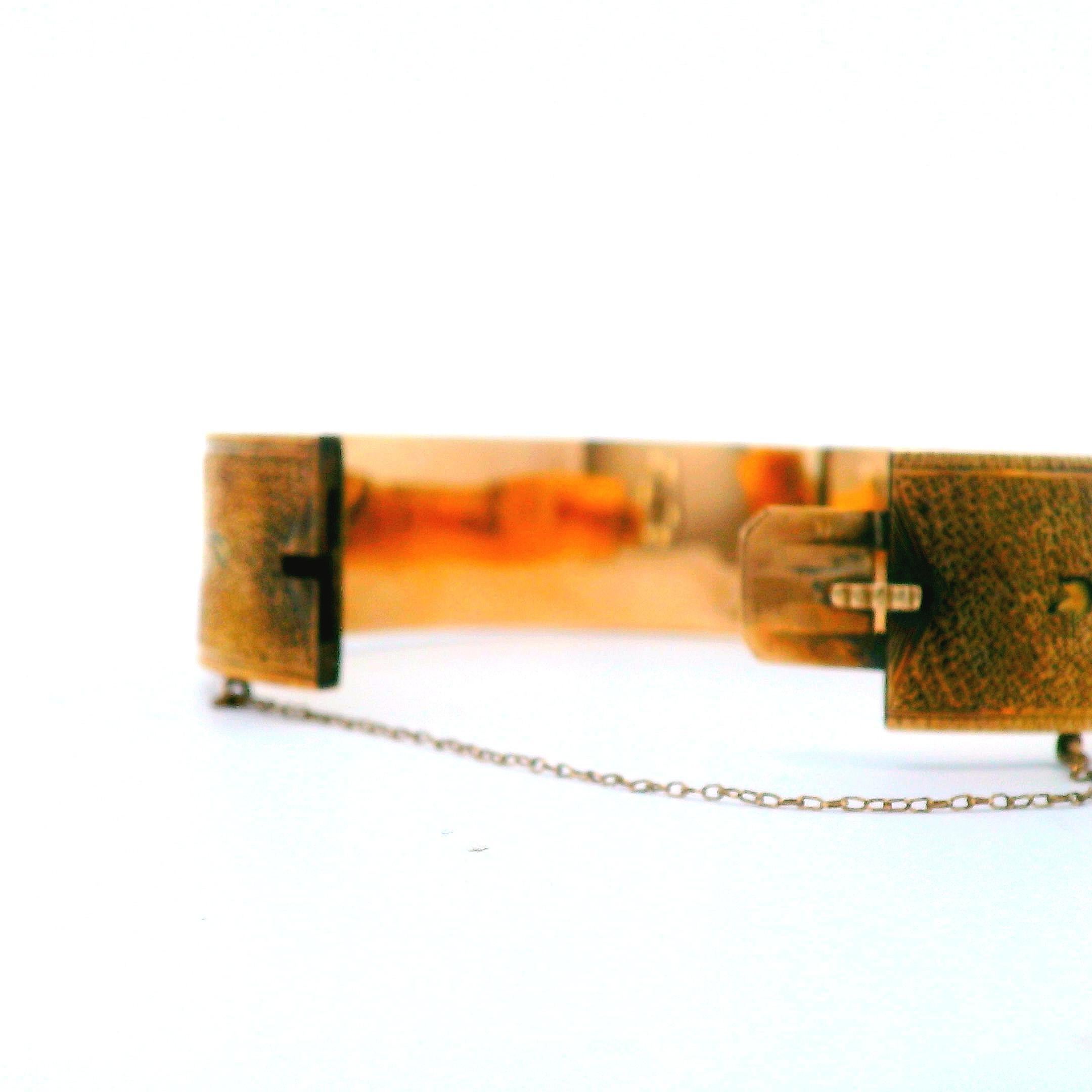 Bracelet à charnière en or jaune 14K de l'époque victorienne, vers 1880 en vente 3