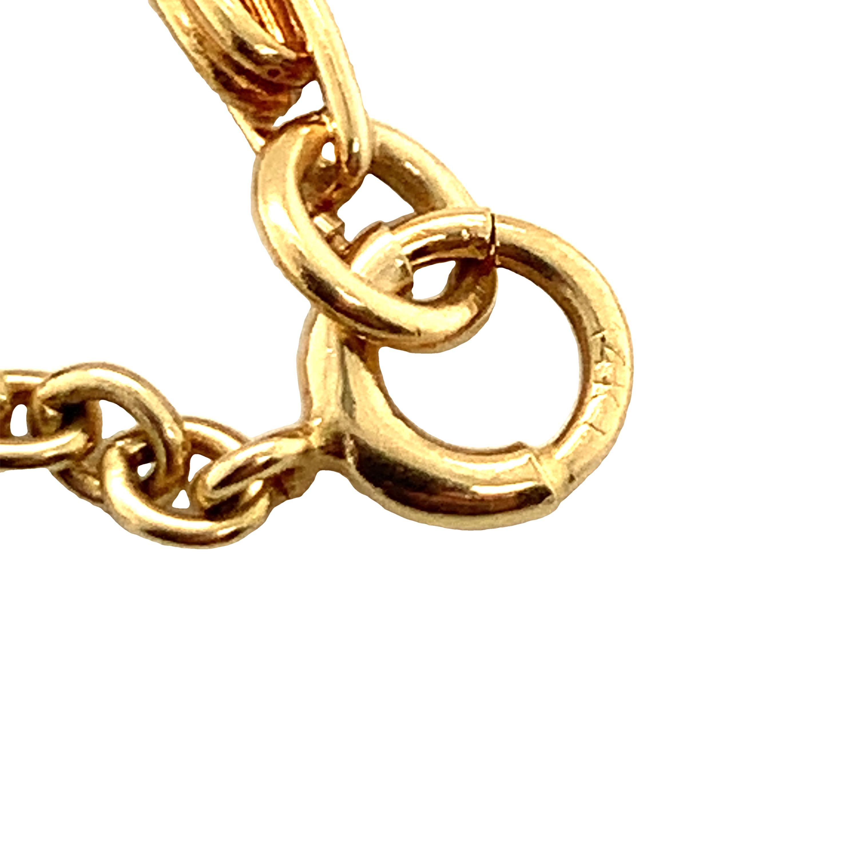 Victorian 14K Yellow Gold Link Antique Chain Necklace In Good Condition For Sale In Beverly Hills, CA